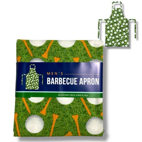 Barbecue Apron Golf Theme Adjustable Cotton Green Unisex Adult Men One Size NEW - Picture 16 of 16